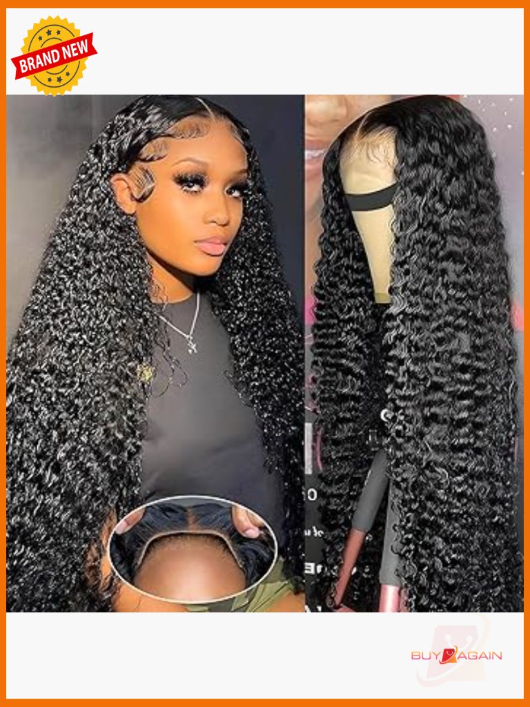 Glueless Human Hair Deep Wave Wig 28 Inch 200 Density